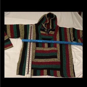 Unisex Multicolor artisans jacket Striped Baja super soft hoodie Sz L